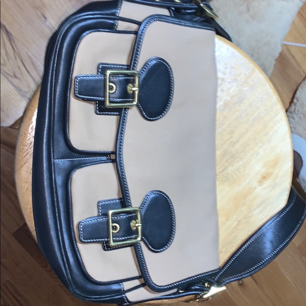 Coach Black and Tan Cross Body Bag